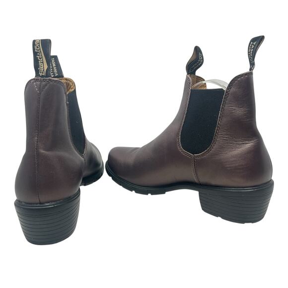 Blundstone Heeled Boots 1963 Chelsea Leather Copper Bronze Rose Gold Size US 10 - Picture 6 of 12